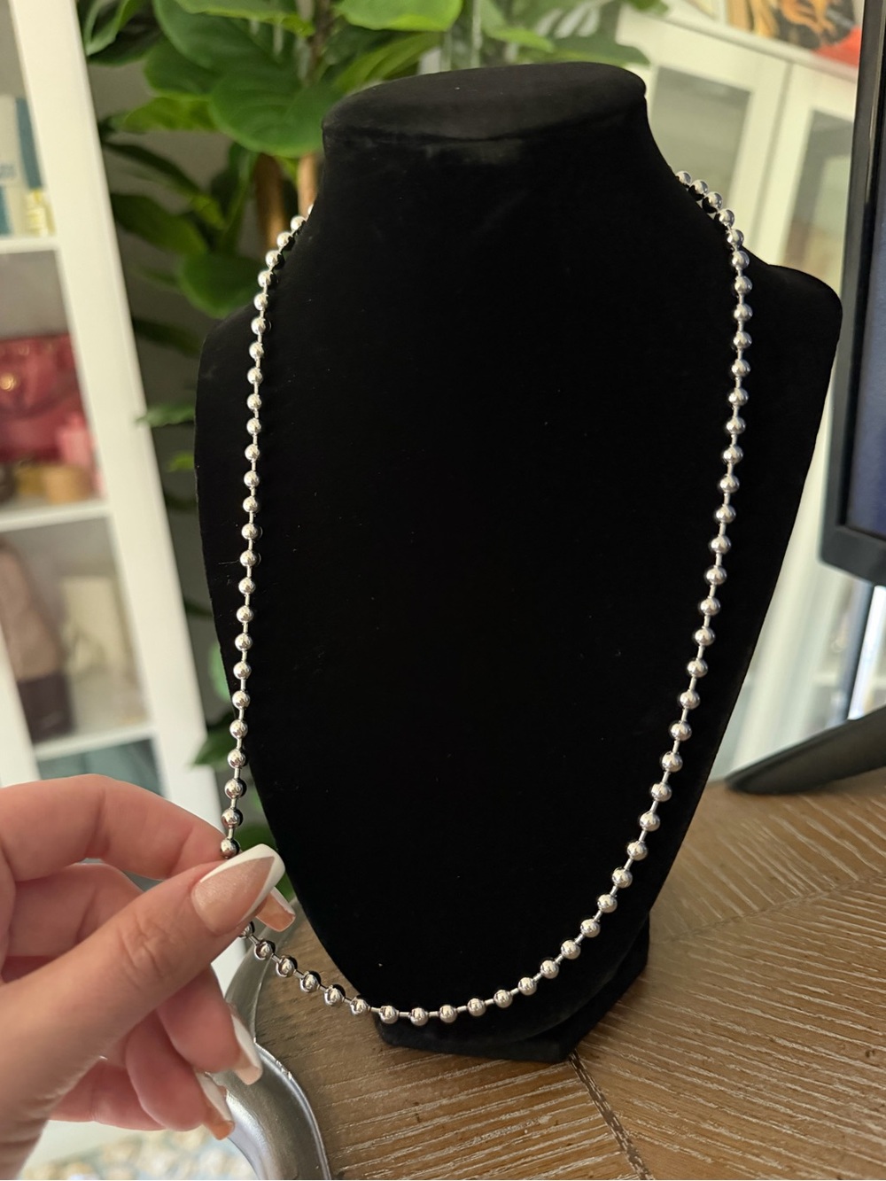 Classic Silver Bead Necklace - Women Jewelry